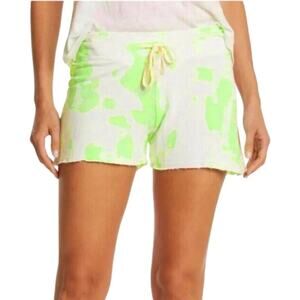 Sundry Tie Dye Shorts Green Dolphin Drawstring Terry Cloth Loungewear